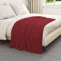 VidaXL Gooi deken bordeaux rood 150 x 130 cm fleece - thumbnail