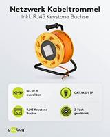 Goobay patchkabel rj-45 aansluiting s/ftp, m. cat.7a ruwe kabel (oranje, 50 m) - thumbnail