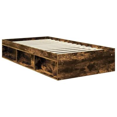 Bedframe Gerookt eiken 100 x 200 cm Massief grenenhout