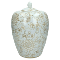 Wants&Needs Accessoires Pot Porselein Blauw 22 X 22 X 34 - thumbnail