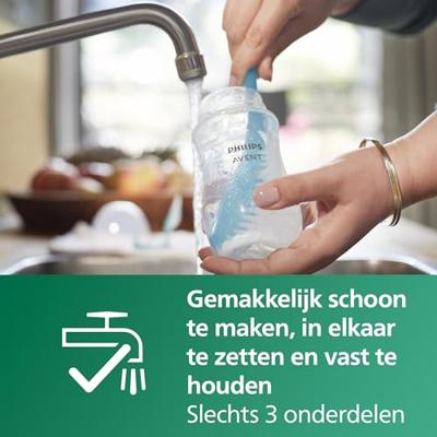 Philips AVENT Natural Response 3 glazen flessen + fopspeenset doorzichtig