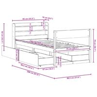 Bedframe zonder matras massief grenenhout wit 120x200 cm - thumbnail