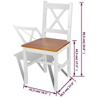 Eetkamerstoelen hout wit en natuurlijke houtkleur 4 st - thumbnail