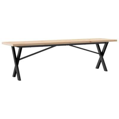 Salontafel X-frame 160x40x45,5 cm grenenhout en staal