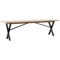 Salontafel X-frame 160x40x45,5 cm grenenhout en staal - thumbnail