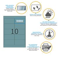 Herma 4223 Etiketten voor typeplaatjes 96 x 50.8 mm Polyester folie Zilver 250 stuk(s) Permanent hechtend Laser (zwart/wit), Kopiëren (zwart/wit), Handschriften - thumbnail