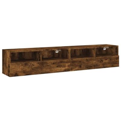 Tv-wandmeubels 2 st 80x30x30 cm bewerkt hout gerookt eikenkleur