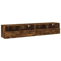 Tv-wandmeubels 2 st 80x30x30 cm bewerkt hout gerookt eikenkleur - thumbnail