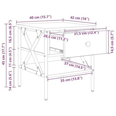 Nachtkastje 2 pcs artisanaal eikenkleurig 40 x 42 x 45 cm