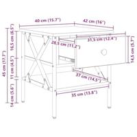 Nachtkastje 2 pcs artisanaal eikenkleurig 40 x 42 x 45 cm - thumbnail