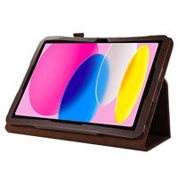 Lunso - iPad 10 (2022) - Stand flip Bookcase hoes - Bruin - thumbnail