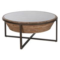 Hoofdtafel Home ESPRIT Kristal Sparrenhout 102 x 102 x 46 cm - thumbnail