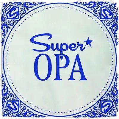 Plenty Gifts tegeltje keramiek super opa 10x10cm blauw, wit