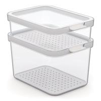 Rotho Cauma Set Koelkastorganizer 1.2L + 2.15L Transparant - thumbnail