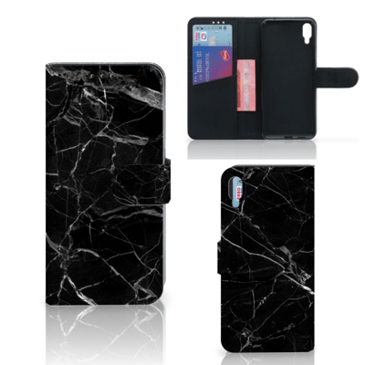 Sony Xperia L3 Bookcase Marmer Zwart - Origineel Cadeau Vader Sony Xperia L3 Bookcase Marmer Zwart - Origineel Cadeau Vader