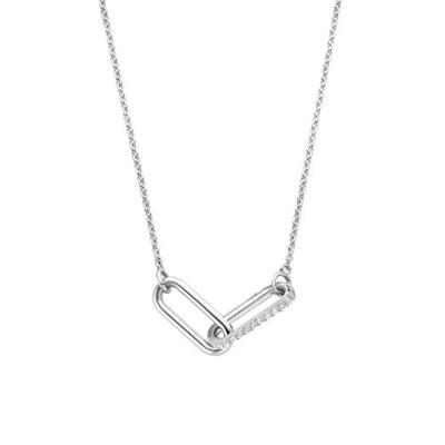 TI SENTO-Milano 3966ZI Ketting Ovaal zilver-zirconia 38-48 cm