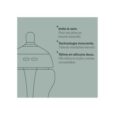 Set van 2 260 ml TOMMEE TIPPEE anti-koliek zuigflessen doorzichtig