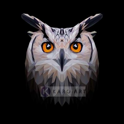 Afbeelding op acrylglas - Uil, digitaal
