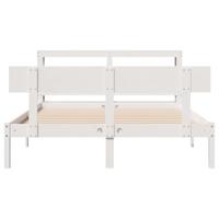 Bedframe zonder matras massief grenenhout wit 140x200 cm - thumbnail