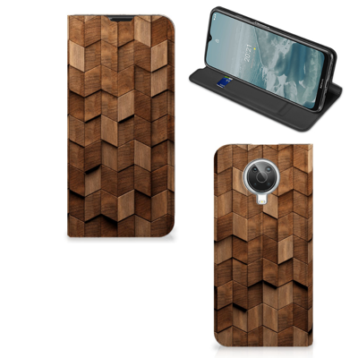 Book Wallet Case voor Nokia G10 | G20 Wooden Cubes Book Wallet Case voor Nokia G10 | G20 Wooden Cubes