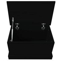 Opbergbox 50x30x28 cm bewerkt hout zwart - thumbnail