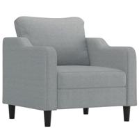 Fauteuil met voetenbank 60 cm stof lichtgrijs - thumbnail