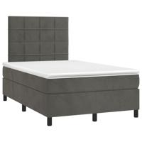 Boxspring met matras fluweel donkergrijs 120x200 cm - thumbnail