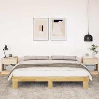 Bedframe zonder matras 180x200 cm massief hout eiken - thumbnail
