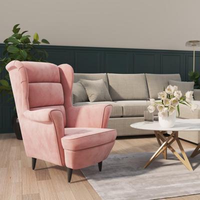 Fauteuil fluweel roze