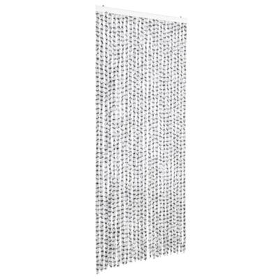 VidaXL Vliegengordijn 100x220 cm chenille licht- en donkergrijs