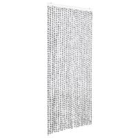 VidaXL Vliegengordijn 100x220 cm chenille licht- en donkergrijs - thumbnail