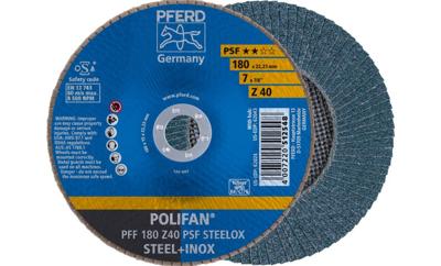 PFERD TOOLS 67664185 PFF 180 Z 40 PSF STEELOX Lamellenschijf Diameter 180 mm Boordiameter 22.23 mm RVS, Staal 10 stuk(s)