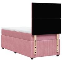 Boxspring met matras fluweel roze 100x200 cm - thumbnail