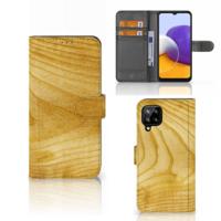 Samsung Galaxy A22 4G | M22 | Book Style Case | Licht Hout - thumbnail