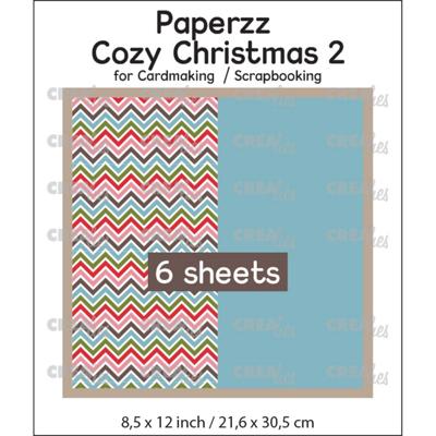Crealies • paperzz 6x cozy christmas vel 2: zigzag + blauw