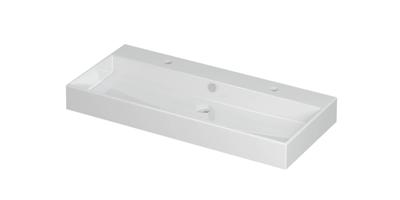 Wastafel Unlimited Porselein met 2 kraangaten 100 cm x 45 cm x 11 cm Glans wit 0202081