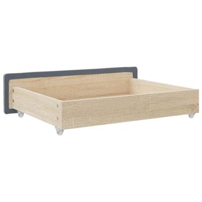 Opberglades bed 2 st bewerkt hout en fluweel donkergrijs Opberglades bed 2 st bewerkt hout en fluweel donkergrijs