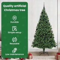 VidaXL Kunstkerstboom groen 210 cm pvc en staal en kunststof - thumbnail