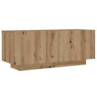 Nachtkastje 100x35x40 cm bewerkt hout artisanaal eikenkleur - thumbnail