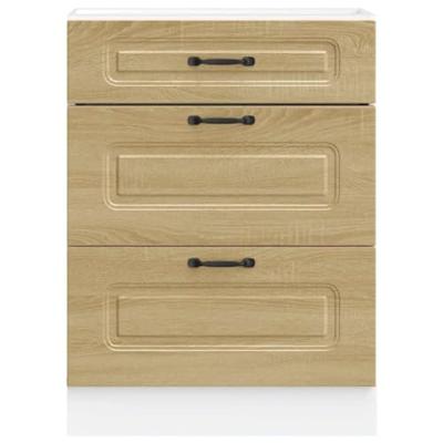 Keuken onderkast Kalmar bewerkt hout sonoma eikenkleurig Keuken onderkast Kalmar bewerkt hout sonoma eikenkleurig