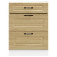 Keuken onderkast Kalmar bewerkt hout sonoma eikenkleurig - thumbnail