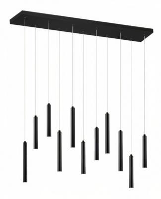 Trio Led hanglampTubular 115cm 11-lichts zwart - 321611132