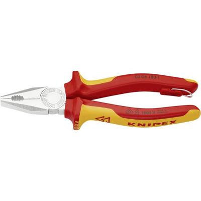 Knipex Combinatietang | lengte 180 mm | meercomponenten mantels | verchroomd VDE | 1 stuk - 03 06 180 T - 03 06 180 T