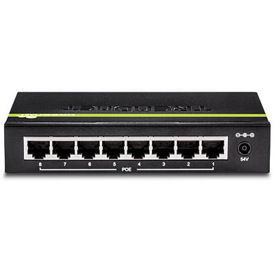 TRENDnet 8-poorts GREENnet Gigabit PoE+-schakelaar, TPE-TG82G, ondersteunt PoE- en PoE+-apparaten, 61 W PoE-begroting, 16 Gbps schakelcapaciteit, gegevens en stroom via Ethernet naar PoE-toegangspunten en IP-camera's