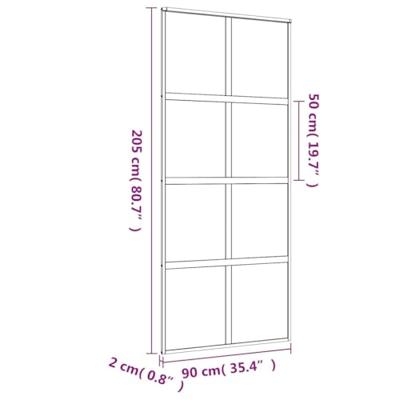 VidaXL Schuifdeur 90x205 cm mat esg-glas en aluminium goudkleurig