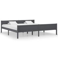 Bedframe massief grenenhout grijs 200x200 cm - thumbnail