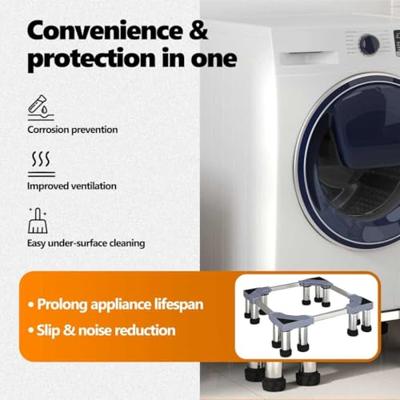 VidaXL Wasmachinebasis grijs 67 x 67 x 21,5 cm roestvrij staal VidaXL Wasmachinebasis grijs 67 x 67 x 21,5 cm roestvrij staal