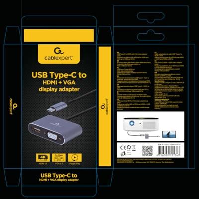 Cablexpert Gmb Adapter Usb-c->hdmi En Vga Cablexpert Gmb Adapter Usb-c->hdmi En Vga
