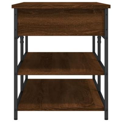 Schoenenbankje 100x42,5x50 cm bewerkt hout bruineikenkleurig