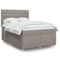 Boxspring met matras stof taupe 140x190 cm - thumbnail